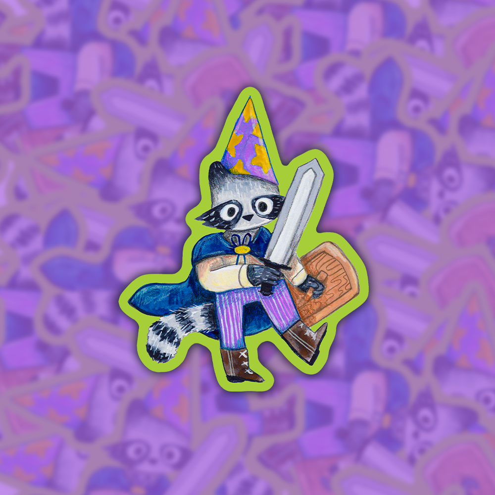 Raccoon Knight Sticker