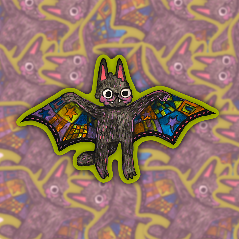 Bat Cat Sticker