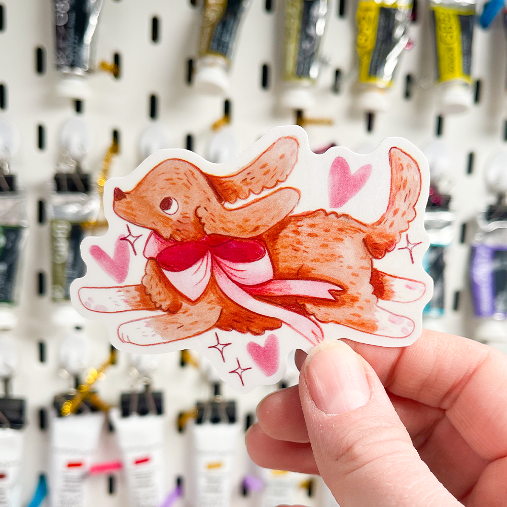 Bow Dog Sticker