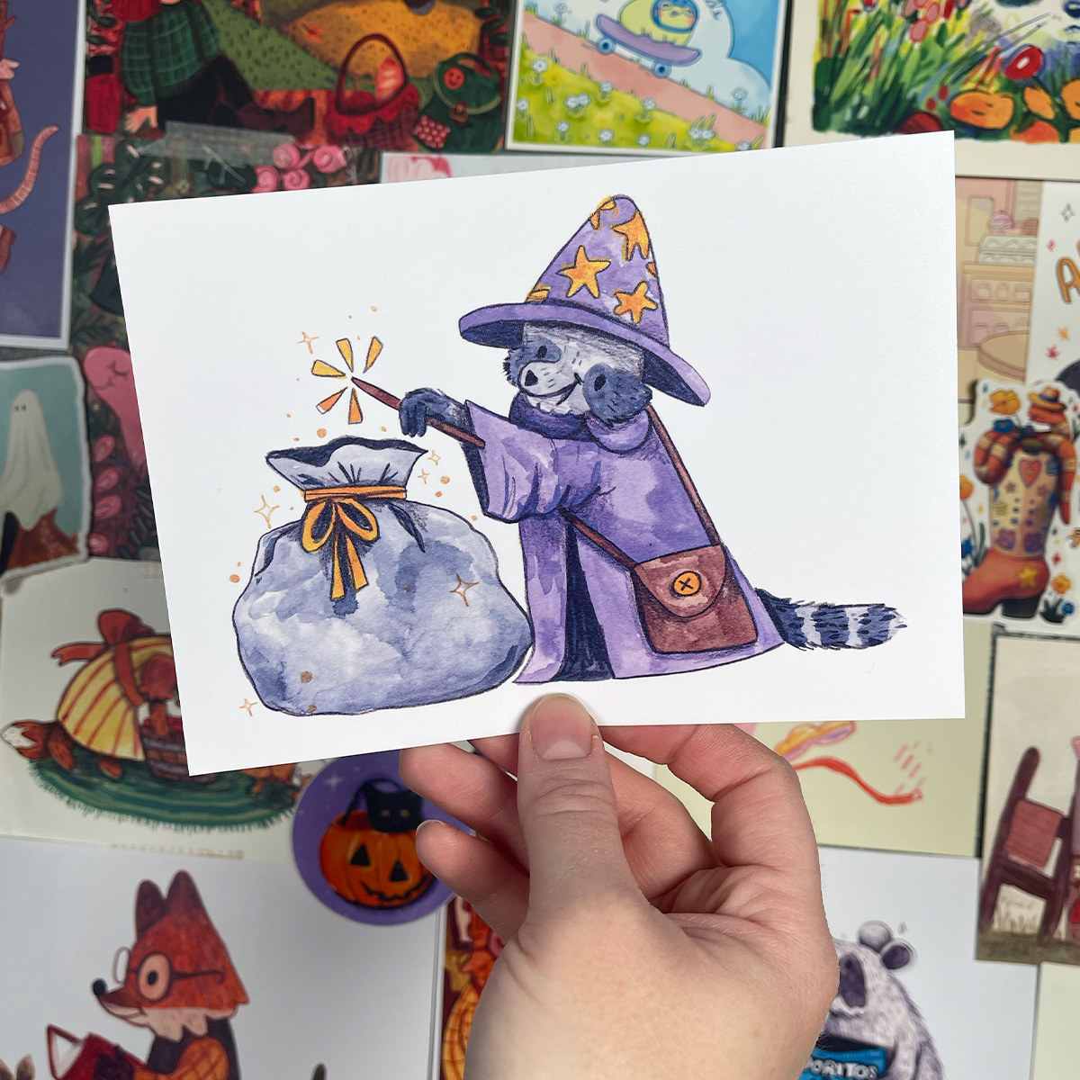 Wizard Raccoon Print