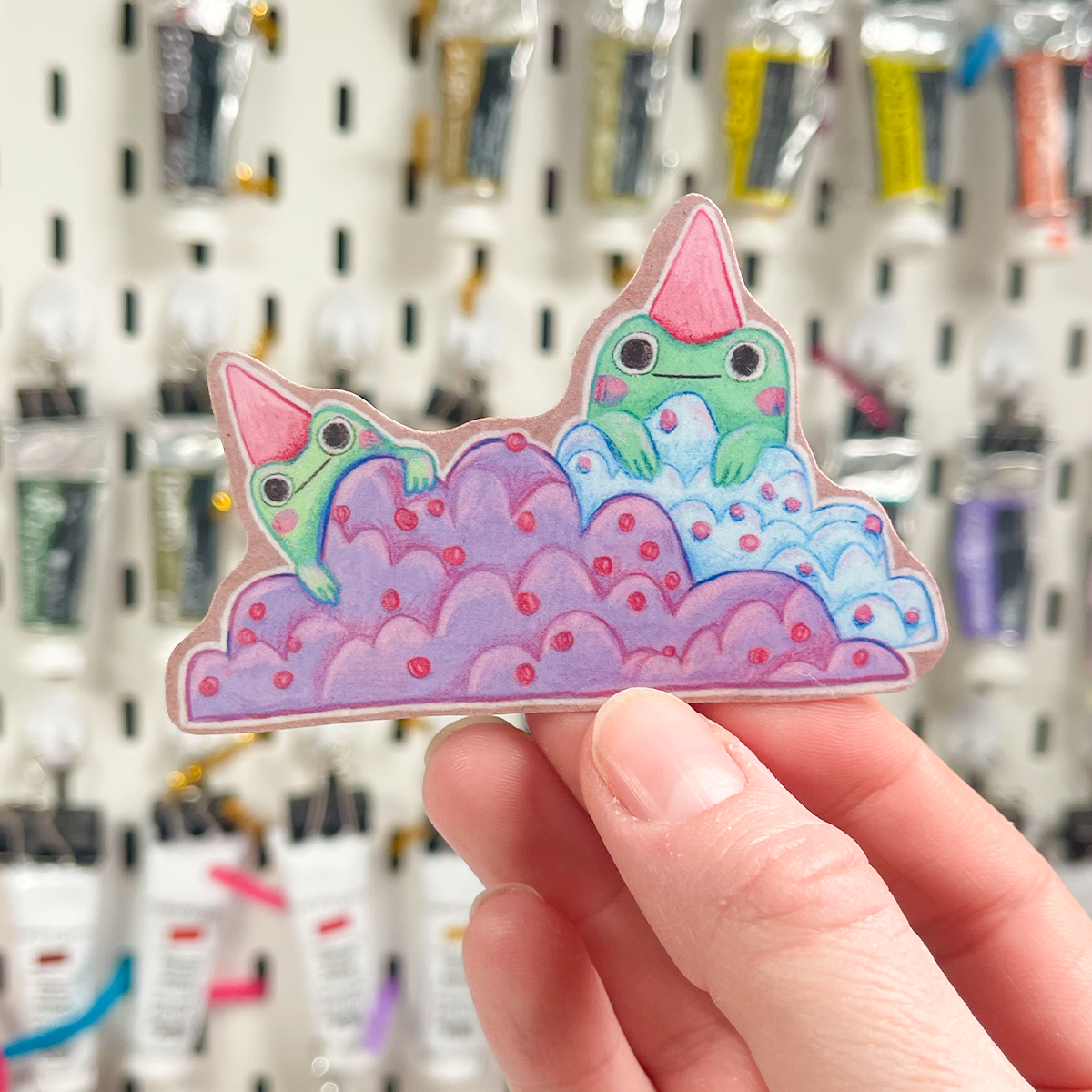 Frogs in Hats Sticker