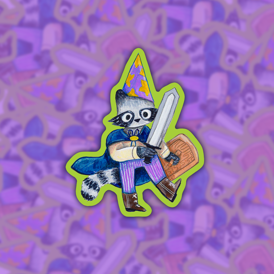 Raccoon Knight Sticker