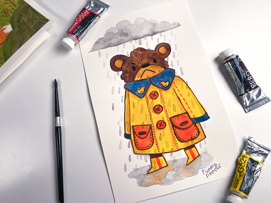 ** ORIGINAL Grumpy Bear Painting