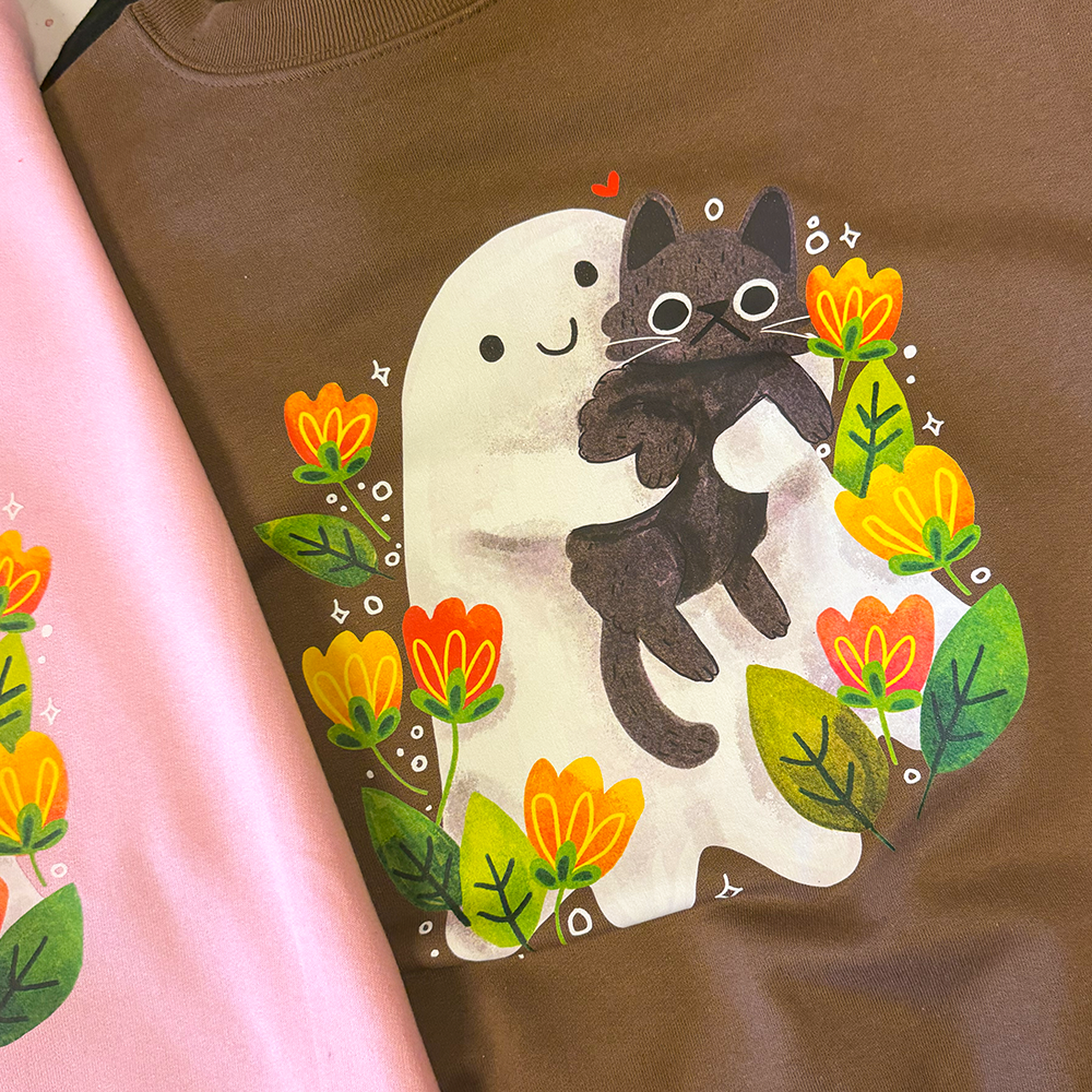 Ghost with Cat Sweatshirt