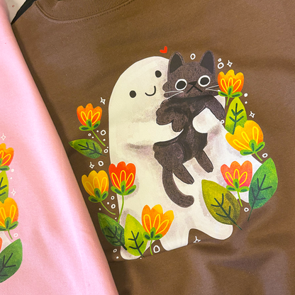 Ghost with Cat Sweatshirt