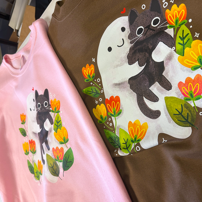 Ghost with Cat Sweatshirt