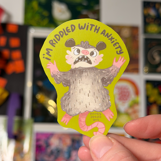 Anxiety Opossum Sticker