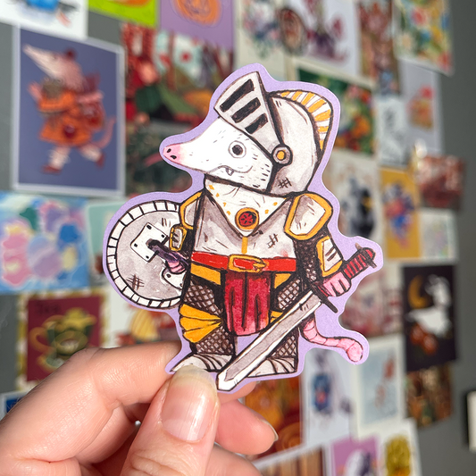 Opossum Knight Sticker