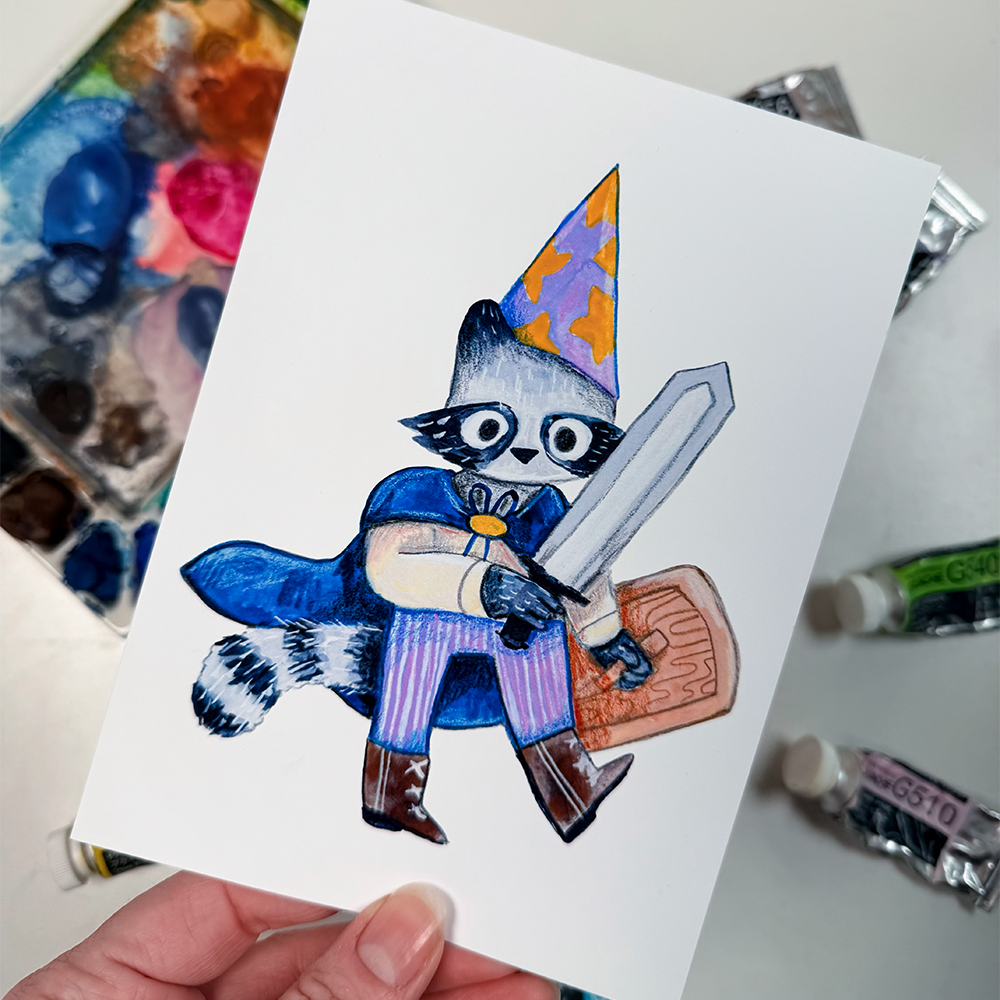Raccoon Knight Print