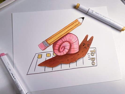 ** ORIGINAL Grumpy Snail Marker Illustration