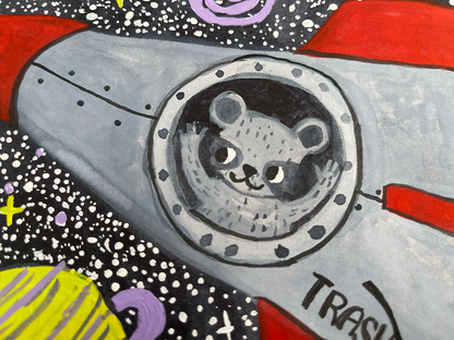 ** ORIGINAL Space Raccoon Painting