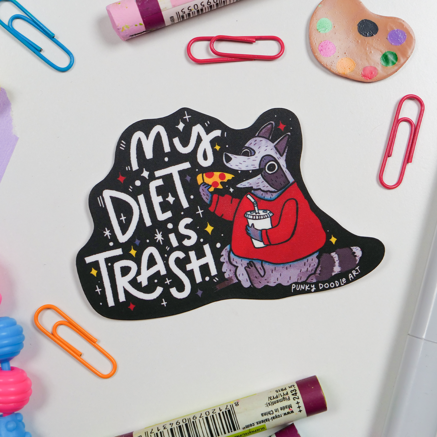 Trash Diet Raccoon Sticker