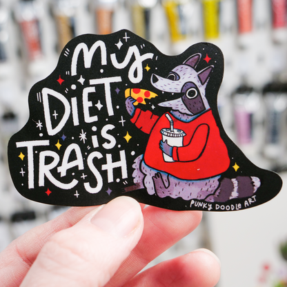 Trash Diet Raccoon Sticker