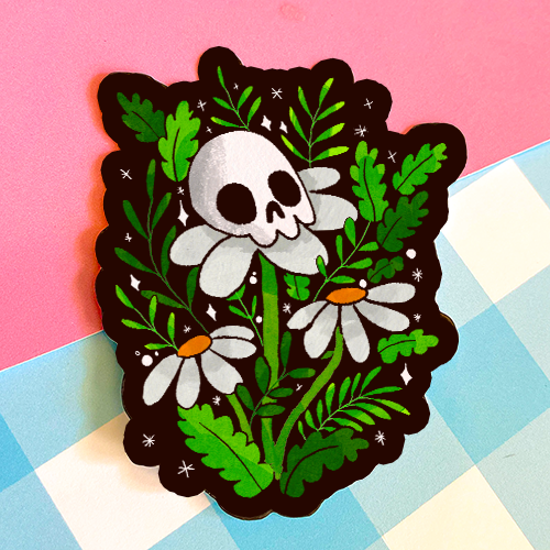 Skull Flower Sticker